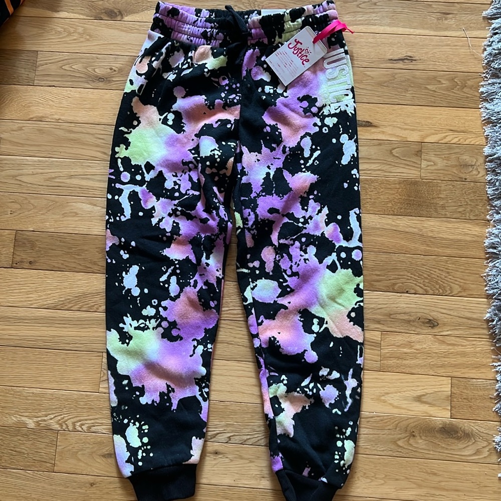 Justice tie dyed sweat pants new w/tag size 7/8